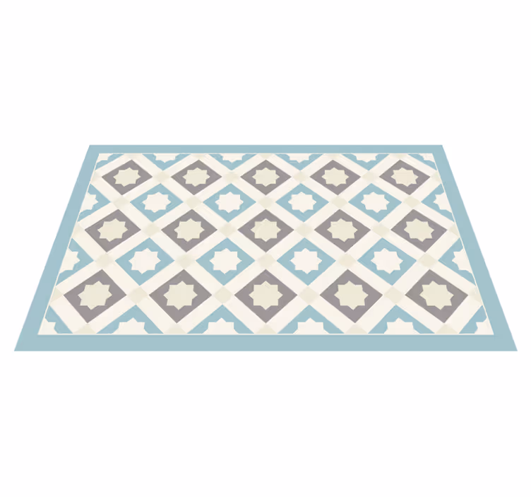 Elegant Star Motif tile vinyl carpet - TenStickers