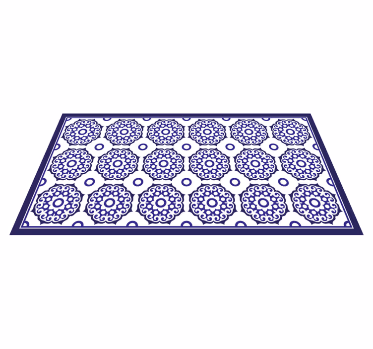 Ornate Blue Patterns tile vinyl carpet - TenStickers