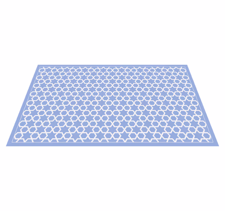 Hexagonal starry motif geometric vinyl carpet - TenStickers