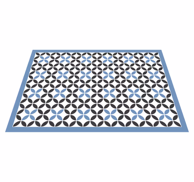 Overlay blue circular pattern geometric vinyl carpet - TenStickers