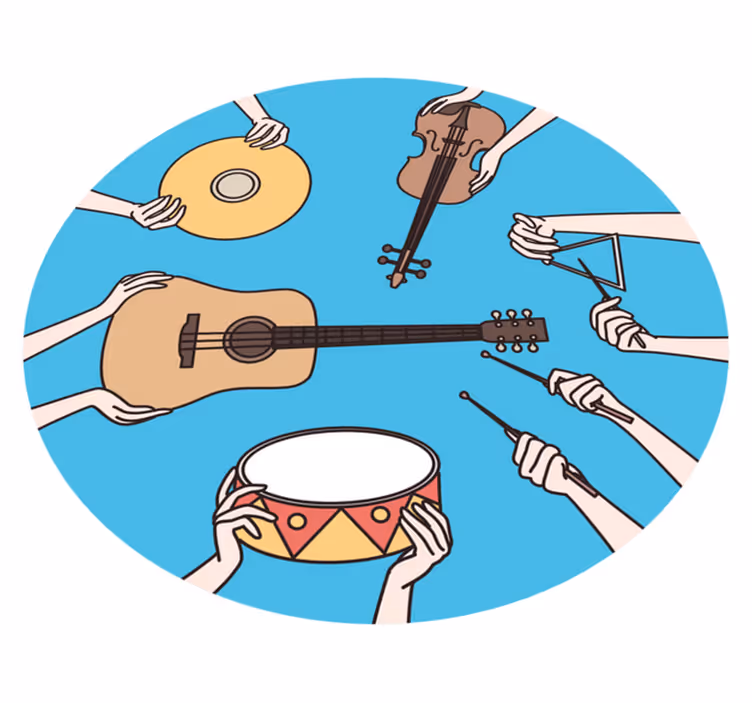Musical Hands Motif kids vinyl carpet - TenStickers