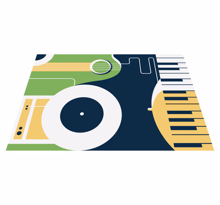 Musical instrument motif rectangular vinyl carpet - TenStickers