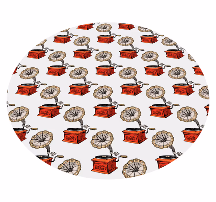 Texture vinyl carpet retro music boxes - TenStickers