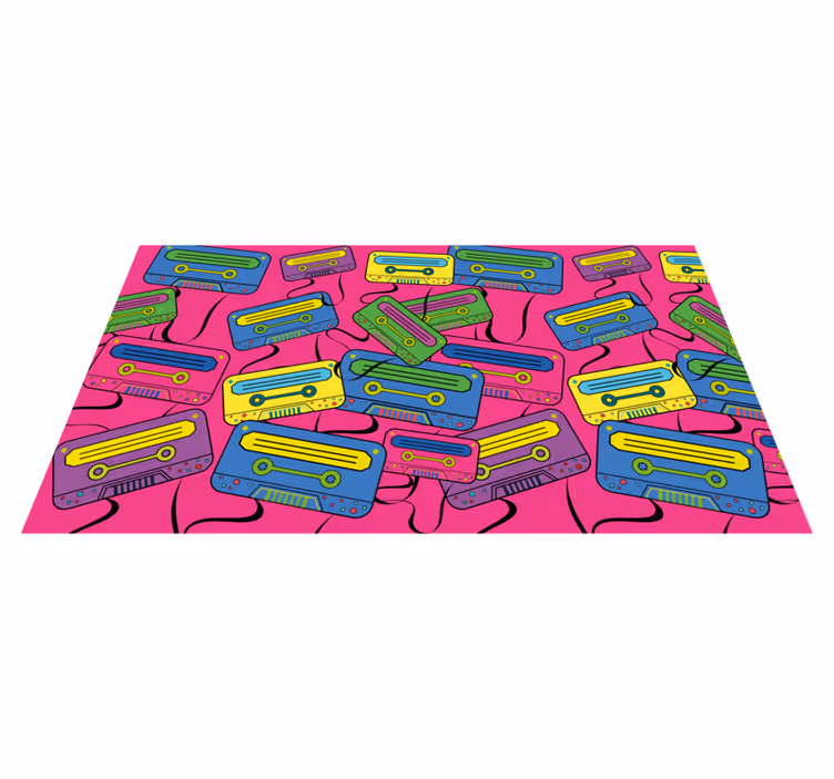 Vintage Cassette Motif teen vinyl carpet - TenStickers