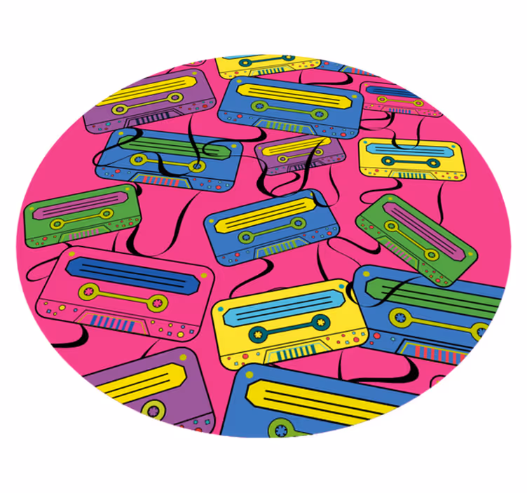 Kids vinyl carpet vivid cassette tapes design - TenStickers