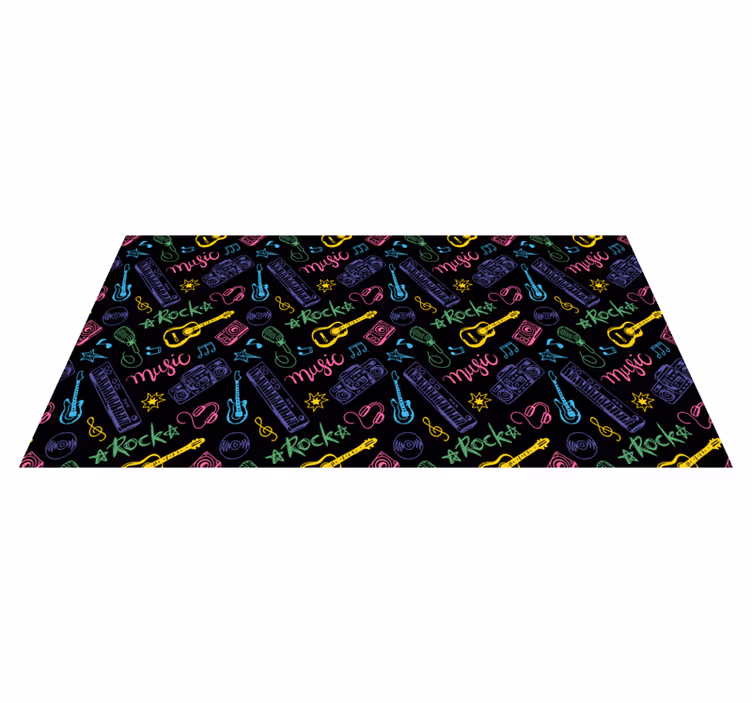 Rock Music Pattern kids vinyl carpet - TenStickers