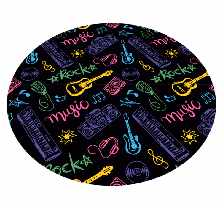 Musical Icons Pattern teen vinyl carpet - TenStickers