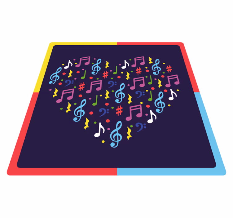 Musical Notes Heart teen vinyl carpet - TenStickers