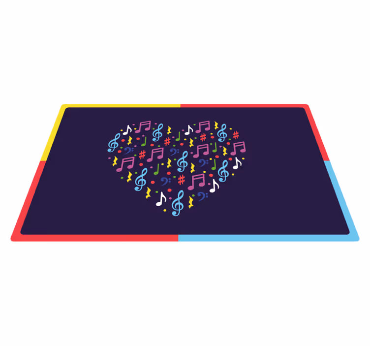 Kids vinyl carpet colorful music heart - TenStickers