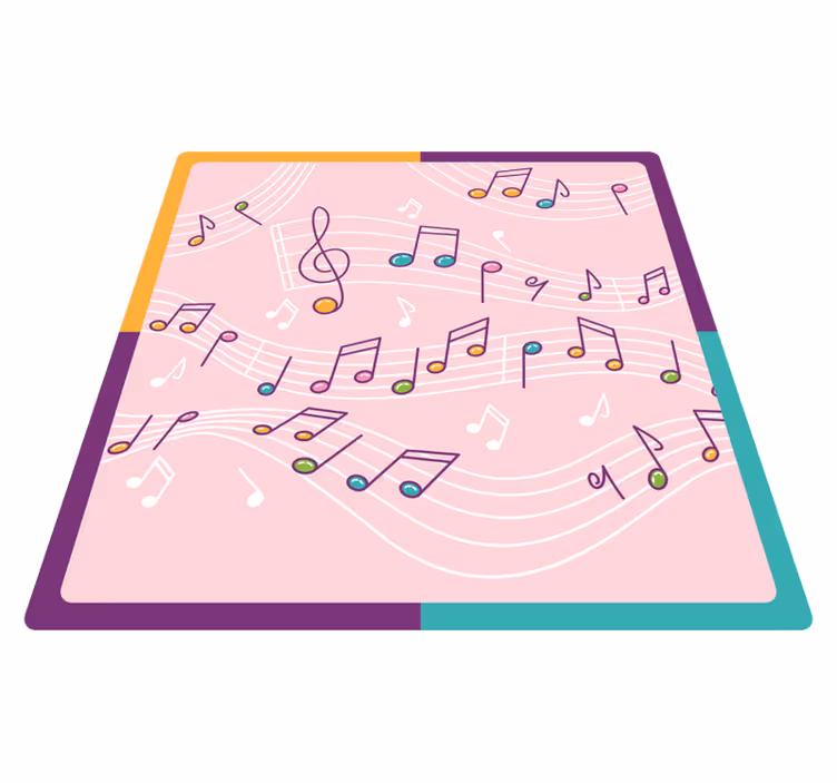 Melodic Notes Theme teen vinyl carpet - TenStickers