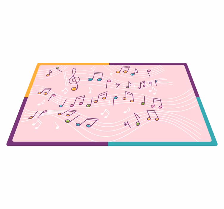 Melodic Note Flow teen vinyl carpet - TenStickers