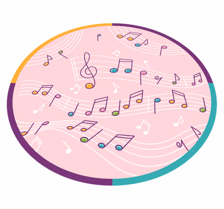 Musical Notes Motif teen vinyl carpet - TenStickers