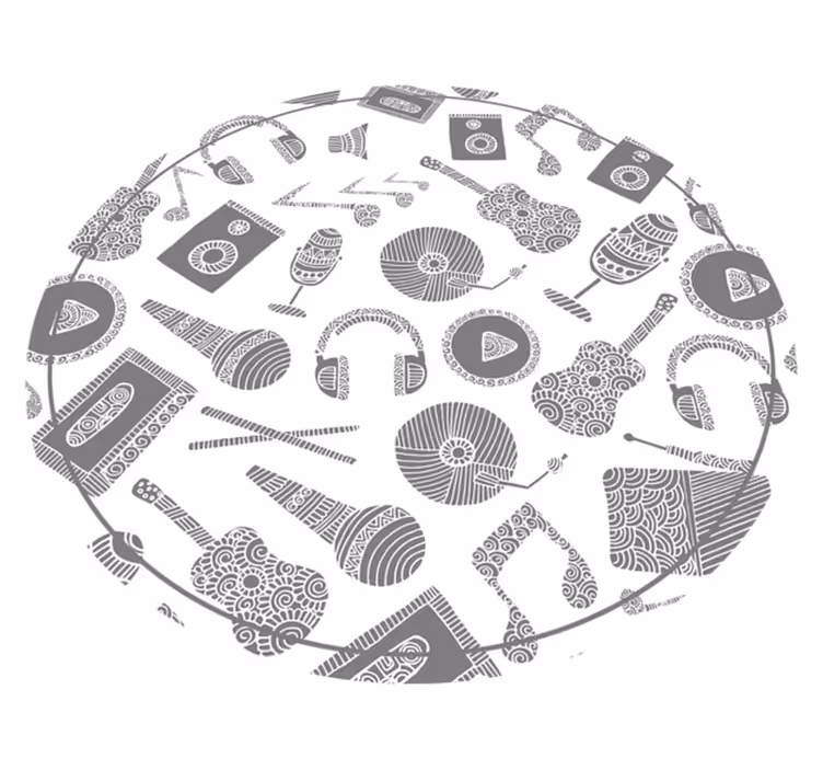 Musical Instrument Patterns kids vinyl carpet - TenStickers