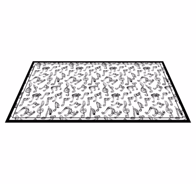 Music Note Design teen vinyl carpet - TenStickers