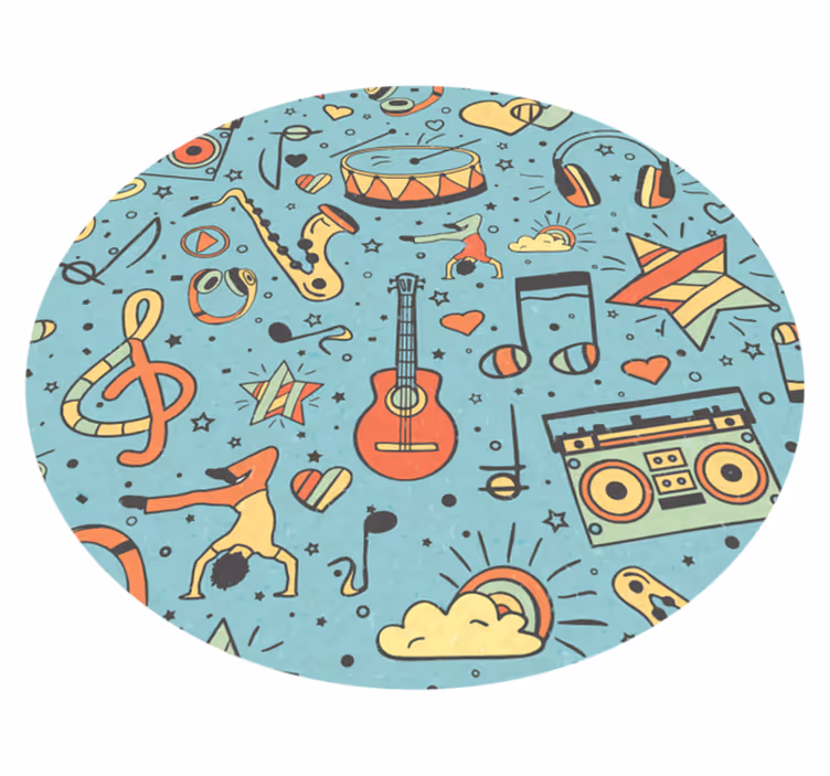 Music Notes Theme kids vinyl carpet - TenStickers