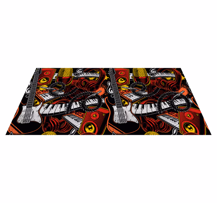 Kids vinyl carpet musical instruments showcase - TenStickers