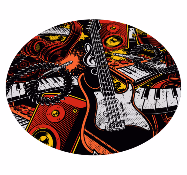 Kids vinyl carpet musical instruments frenzy - TenStickers