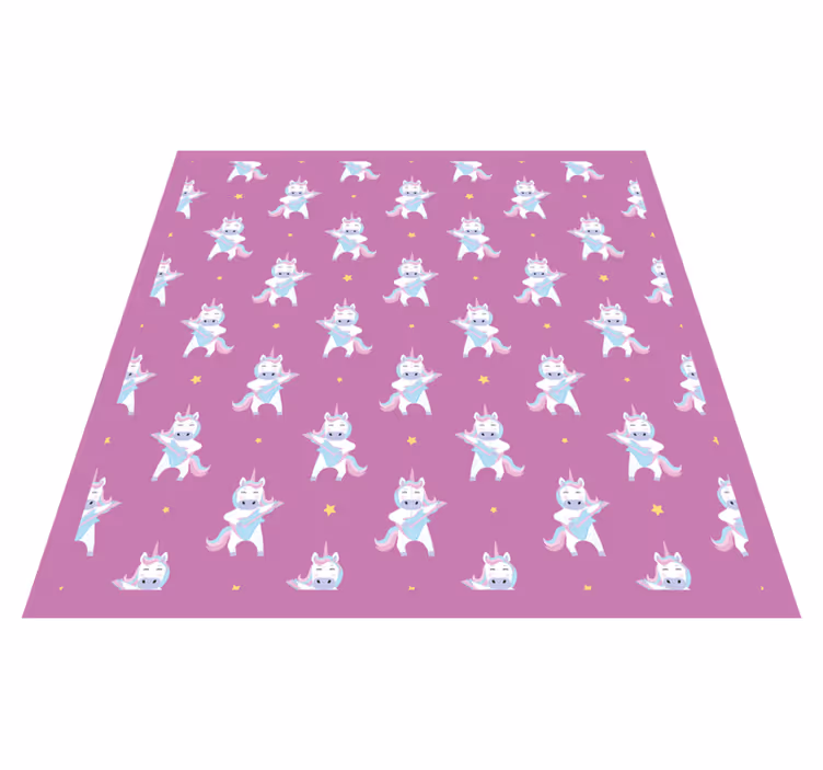 Whimsical Unicorn Motif kids vinyl carpet - TenStickers