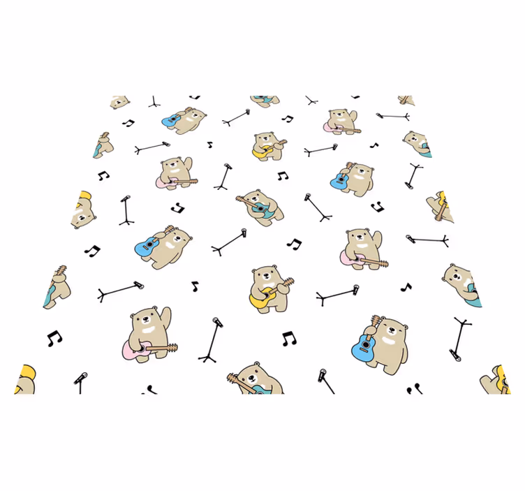 Musical Bears Pattern nursery vinyl carpet - TenStickers