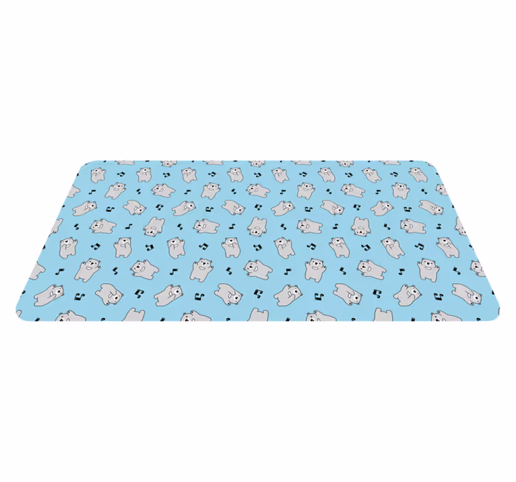 Cute Bear Characters nursery vinyl carpet - TenStickers