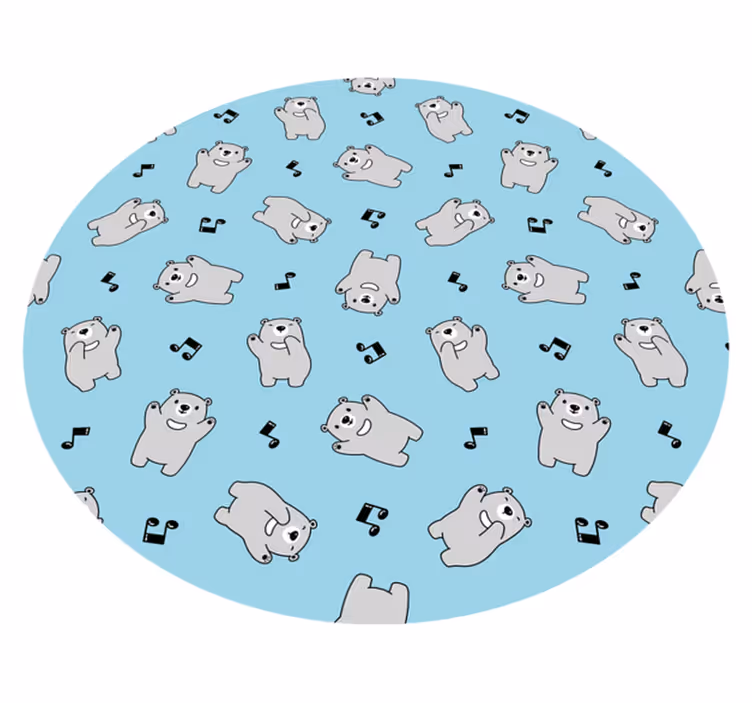 Cheerful Bear Characters nursery vinyl carpet - TenStickers