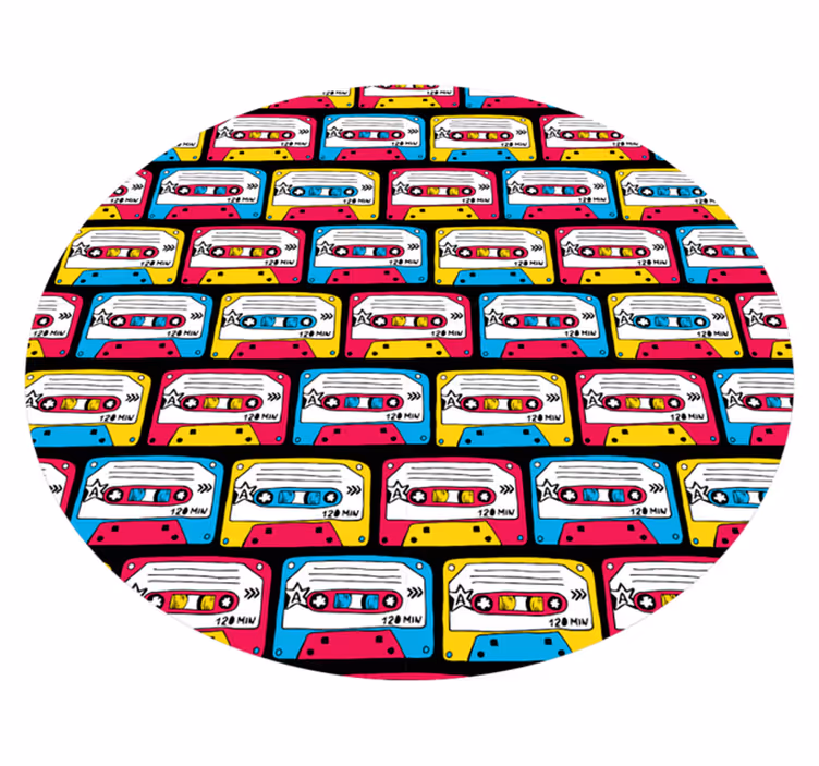Vintage vinyl carpet lively cassette tapes design - TenStickers