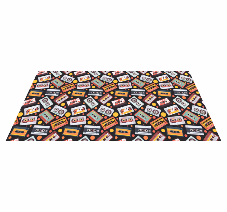 Kids vinyl carpet vintage audio cassettes - TenStickers