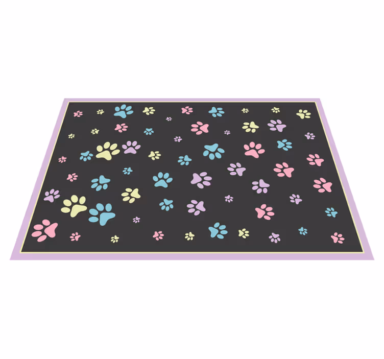 Colorful Paw Imprints animal print vinyl carpet - TenStickers