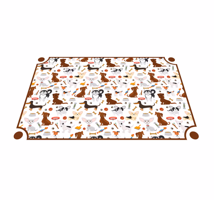 Cute canine companions animal vinyl carpet - TenStickers