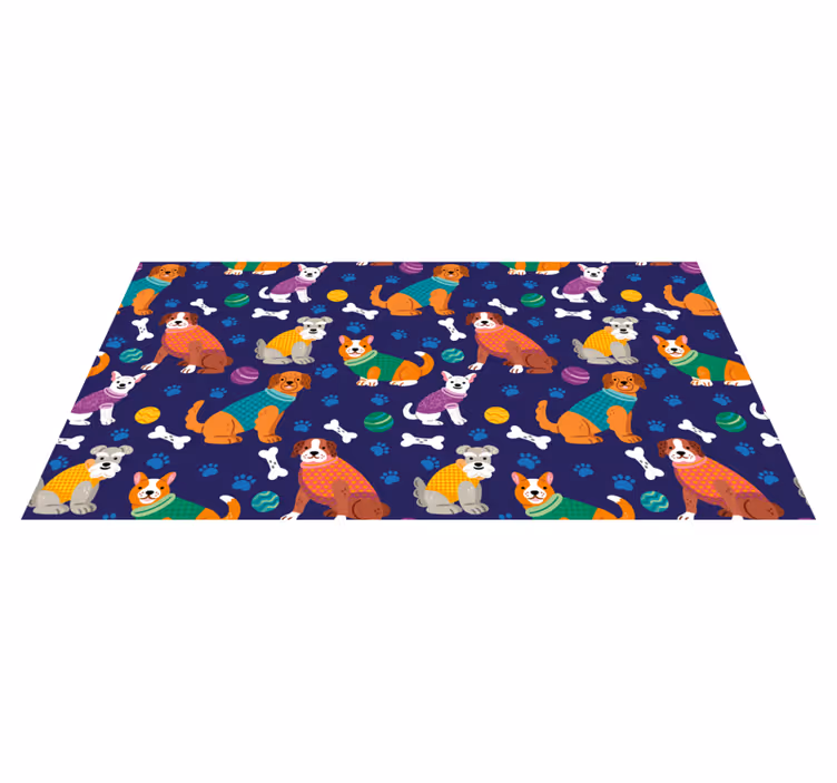 Colorful dressed puppies kids vinyl carpet - TenStickers