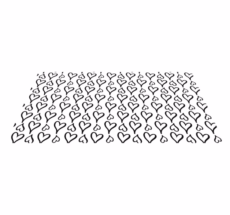 Texture vinyl carpet with black heart design - TenStickers