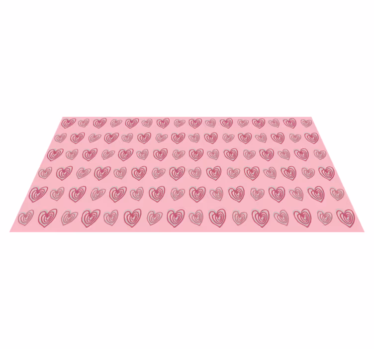 Kids vinyl carpet with pink heart doodle pattern - TenStickers
