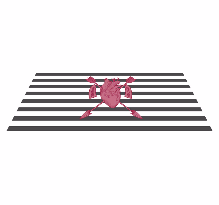 Heart Arrows Together custom vinyl carpet - TenStickers