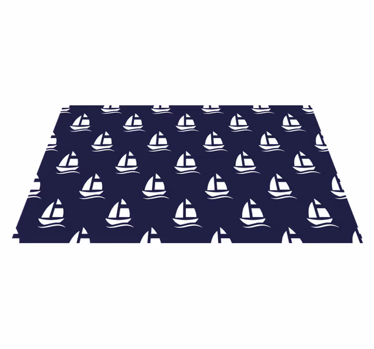 Sailboat Pattern kids vinyl carpet - TenStickers