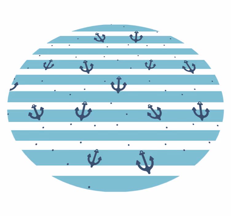Blue maritime stripes bathroom vinyl carpet - TenStickers