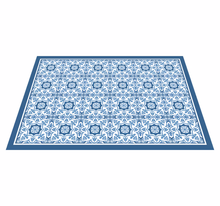 Blue patterned mosaic tile vinyl carpet - TenStickers