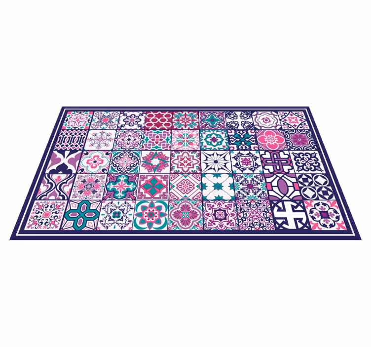 Tile vinyl carpet in vibrant mosaic designs - TenStickers