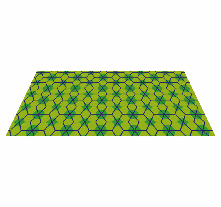 Green hexagonal pattern geometric vinyl carpet - TenStickers