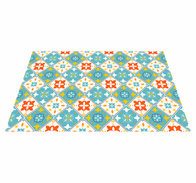 Plant inspired style tile vinyl carpet - TenStickers