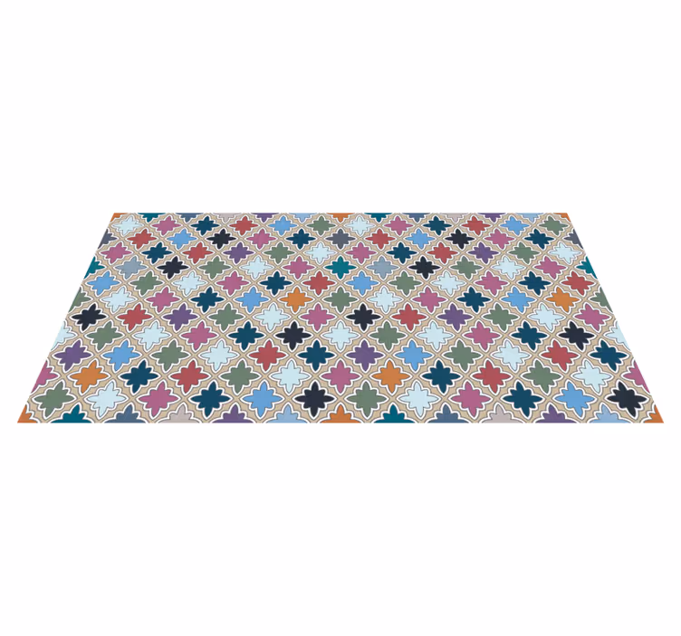 Mosaic vinyl carpet lively floral design - TenStickers