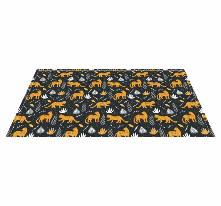 Leopard Pattern Leaves animal vinyl carpet - TenStickers
