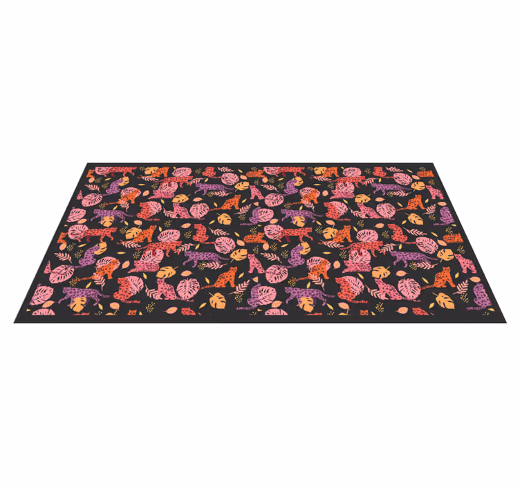 Colorful Jungle Cats animal vinyl carpet - TenStickers