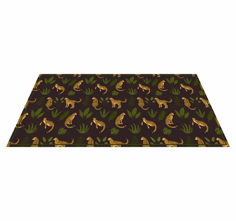 Leopard Leaf Pattern animal print vinyl carpet - TenStickers