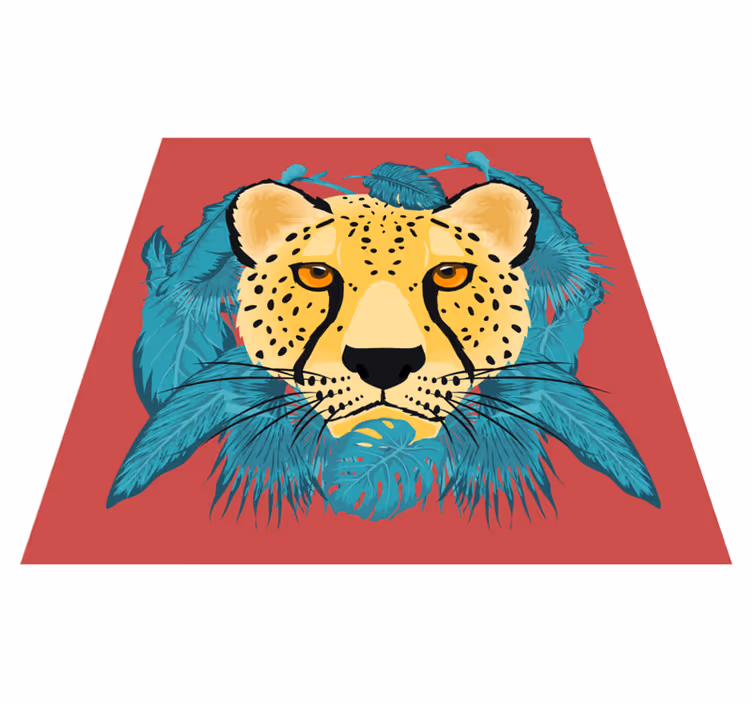 Wild Cat Portrait animal vinyl carpet - TenStickers