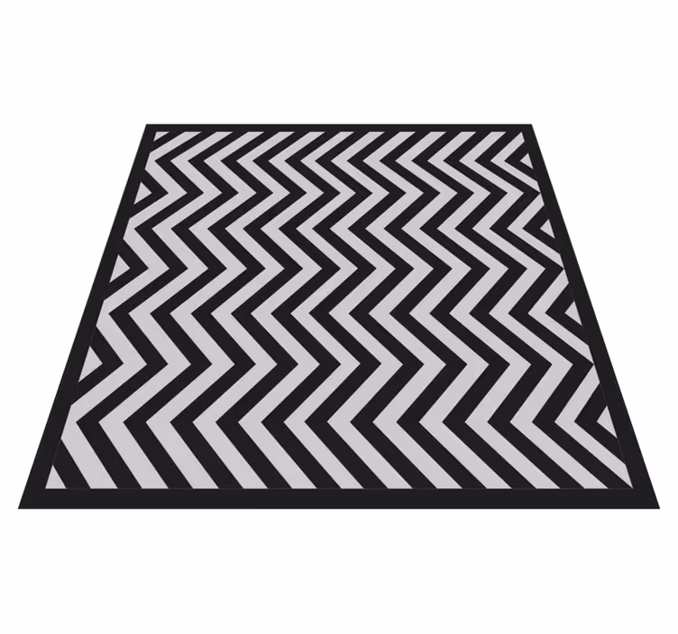 Black and grey zigzag geometric vinyl carpet - TenStickers