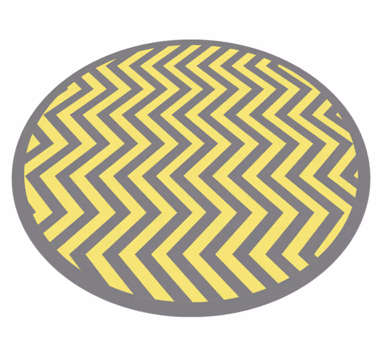Geometric vinyl carpet in grey and yellow chevron - TenStickers