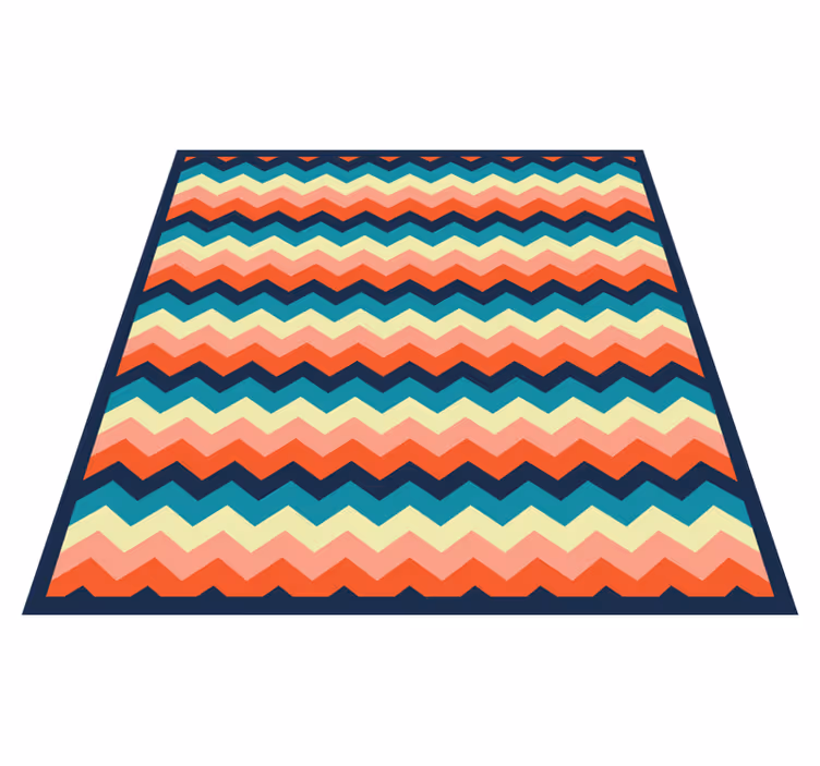 Striped vinyl carpet with colorful chevron pattern - TenStickers