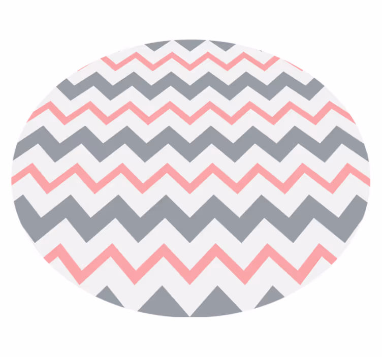 Nordic vinyl carpet in grey and pink chevron - TenStickers