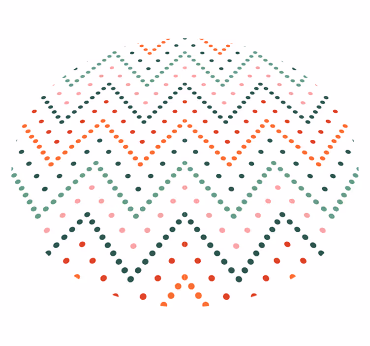 Minimalist vinyl carpet with colorful chevron dots - TenStickers