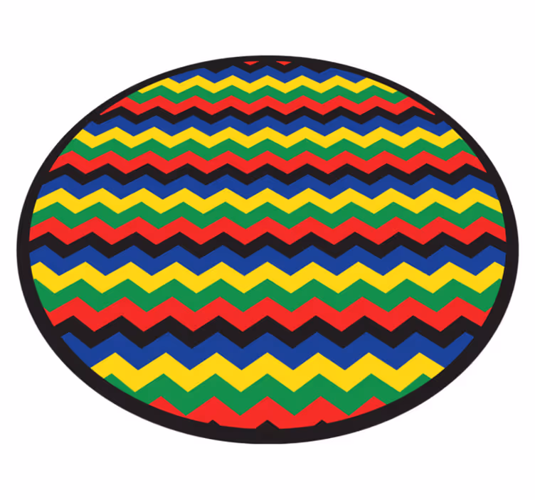 Colorful zigzag geometric vinyl carpet - TenStickers